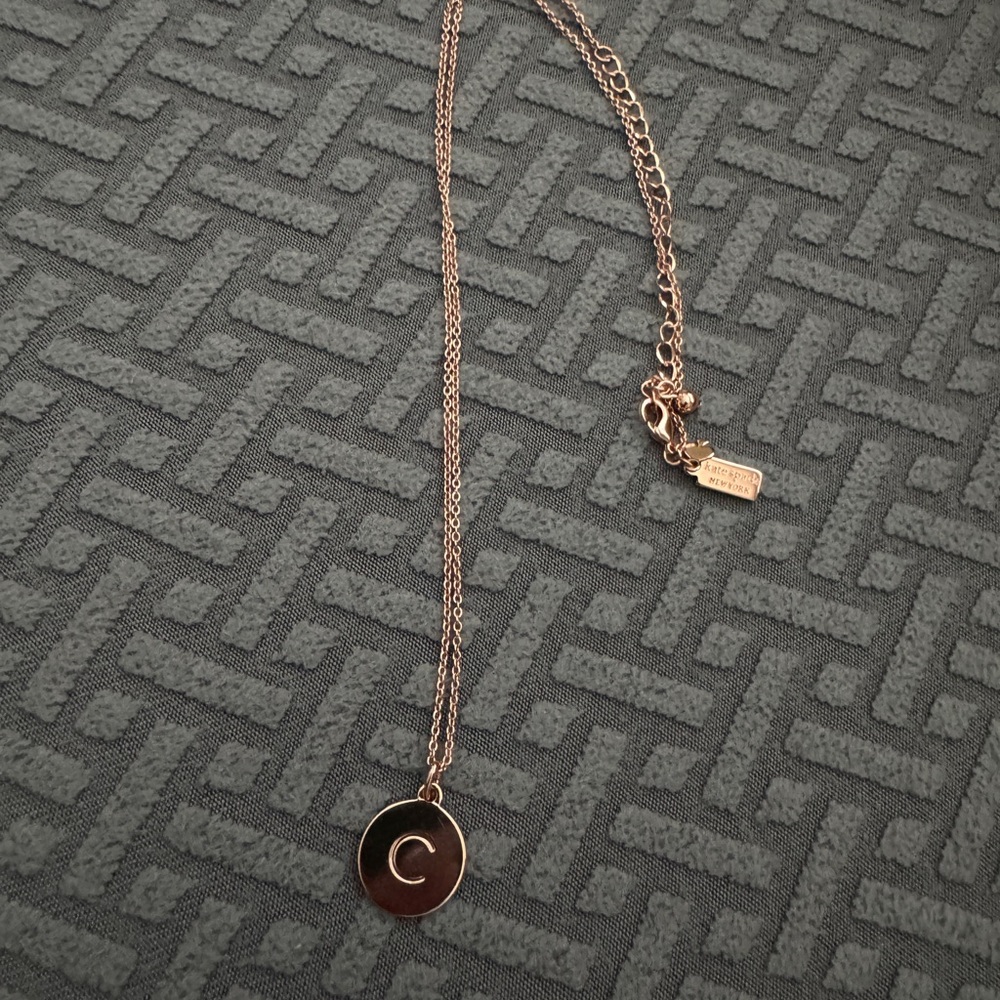 Kate Spade Rose Gold Pendant Initial “C” Necklace